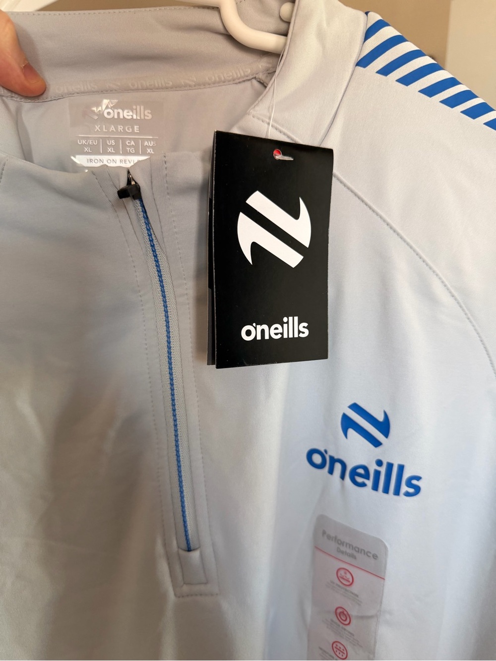 O'Neills Light Gray Performance Jacket with Blue Accents